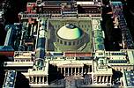 Aerial computer simulation of the completed Great Court showing the drum of the Reading Room as its centre.